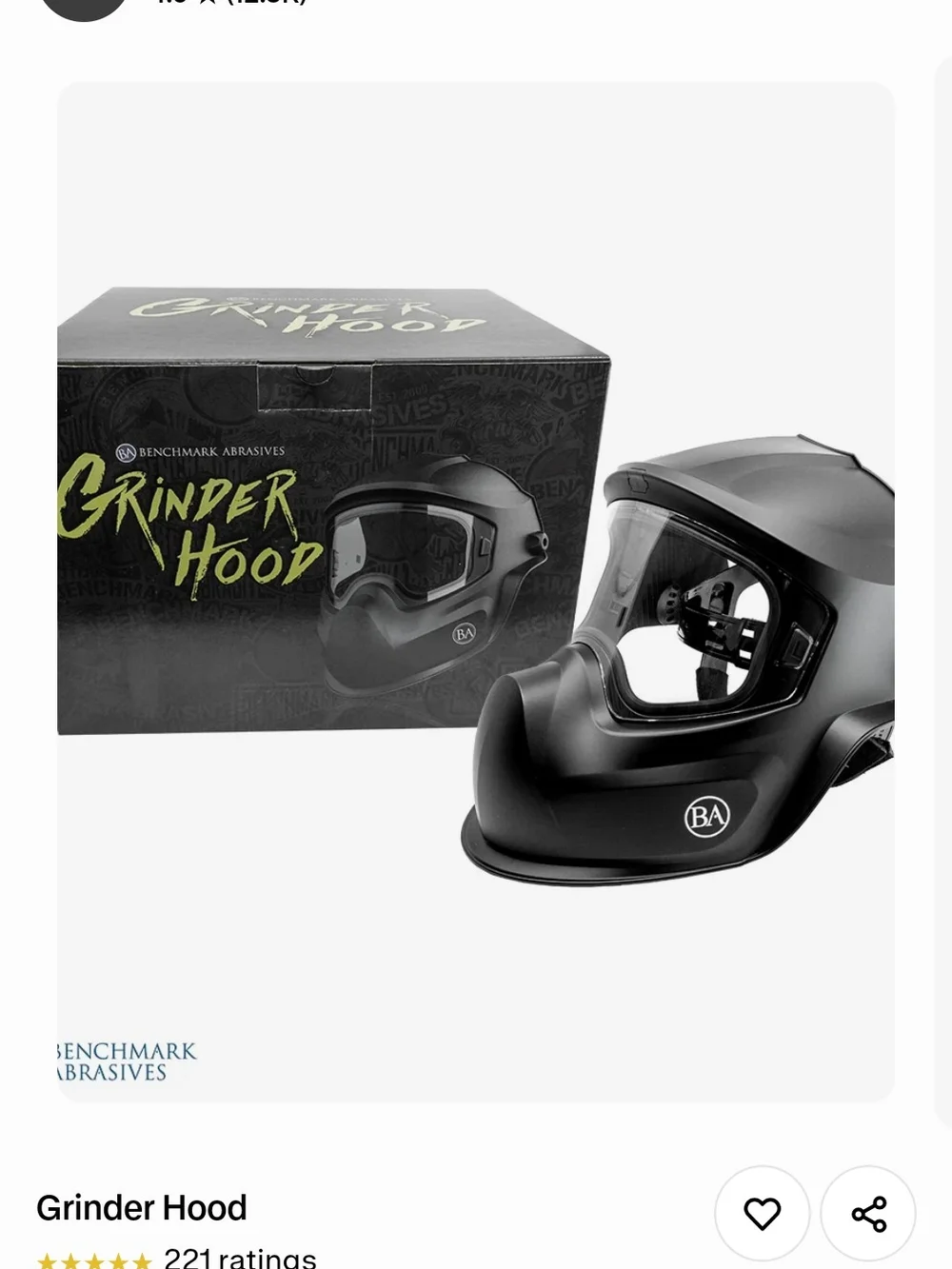 Grinder Hood - Black Protective Visor